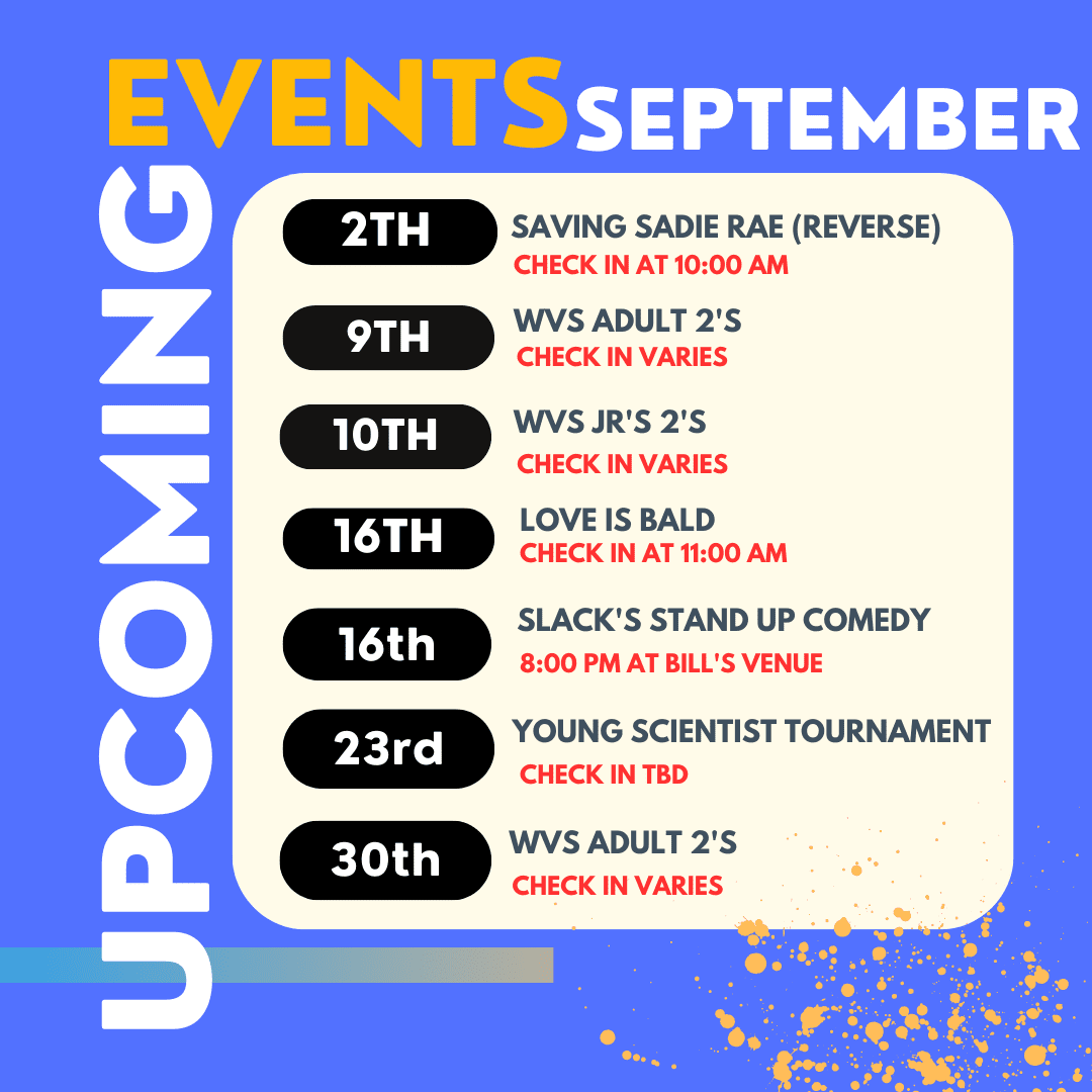 September Events! - See You At Bill's